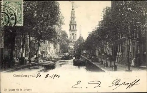 Ak Amsterdam Nordholland Niederlande, Groenburgwal