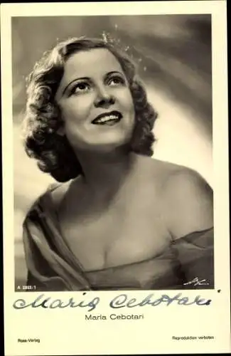 Ak Opernsängerin Maria Cebotari, Portrait, Autogramm