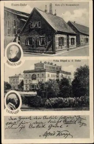 Ak Essen im Ruhrgebiet, Krupps Stammhaus, Villa Hügel, Fam. Krupp