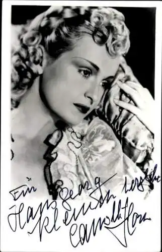 Ak Schauspielerin Camilla Horn, Portrait, Autogramm