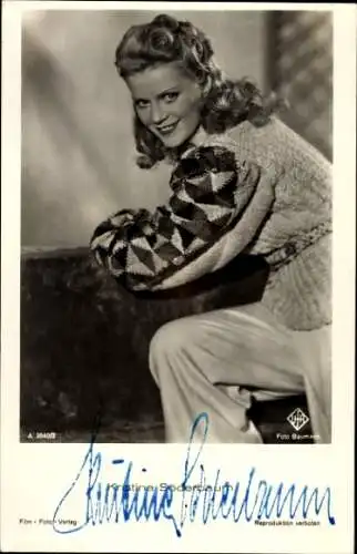Ak Schauspielerin Kristina Söderbaum, Portrait, UFA Film, Autogramm