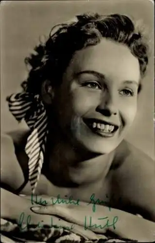 Ak Schauspielerin Christina Huth, Portrait, DEFA Film, Autogramm