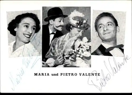 Ak Schauspieler Maria und Pietro Valente, Portrait, Autogramm
