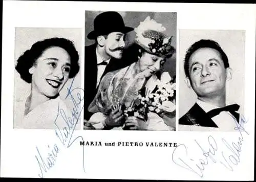 Ak Schauspieler Maria und Pietro Valente, Portrait, Autogramm
