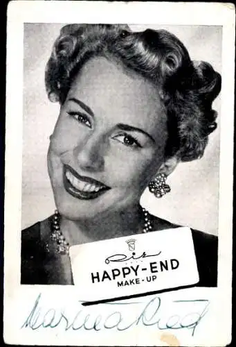 Ak Schauspielerin Marina Ried, Portrait, Autogramm, Happy End Make-Up