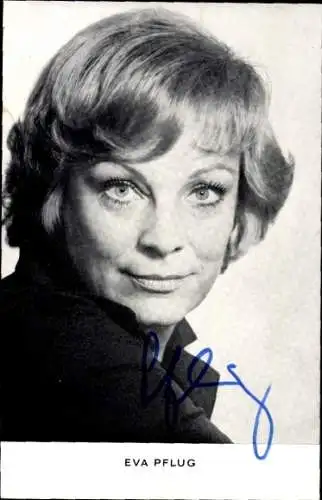Ak Schauspielerin Eva Pflug, Portrait, Autogramm