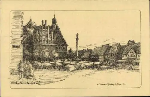 Künstler Ak Rau, Alexander, Marktplatz