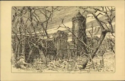 Künstler Ak Rau, Alexander, Jüterbog in Brandenburg, Stadtansicht