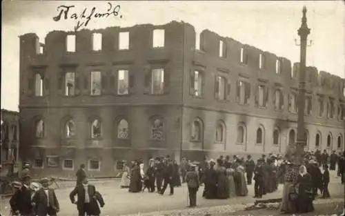 Foto Ak Donaueschingen im Schwarzwald, Rathaus nach dem Brand 1908