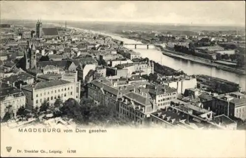 Ak Magdeburg an der Elbe, Panorama vom Dom gesehen