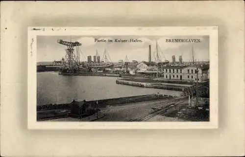Ak Bremerhaven, Kaiserhafen, Kran