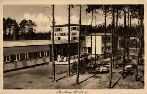 Ak Prierosbrück Gräbendorf in der Mark, Sporthaus Dubrow, Restauration