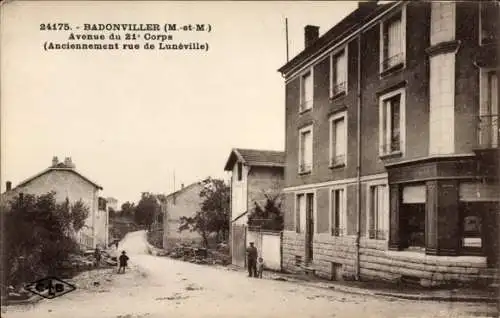 Ak Badonviller Badenweiler Meurthe et Moselle, Avenue du 21. Corps