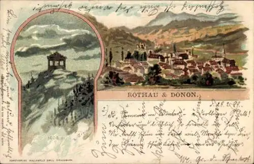 Künstler Litho Greiner, K., Rothau Elsass Bas Rhin, Le Donon