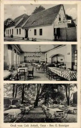 Ak Geuz Köthen in Anhalt, Restaurant Café Anhalt, Saal, Garten