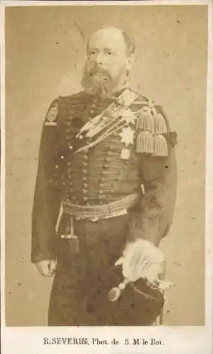 CdV Wilhelm III, König der Niederlande, Standportrait in Uniform, Orden