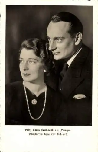 Ak Prinz Louis Ferdinand von Preußen, Großfürstin Kyra von Russland, Portrait