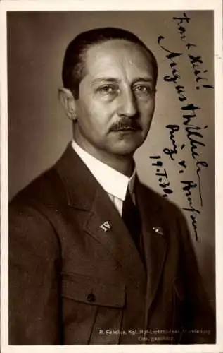Ak Prinz August Wilhelm von Preußen, Portrait, signiert 1930