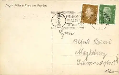 Ak Prinz August Wilhelm von Preußen, Portrait, signiert 1930