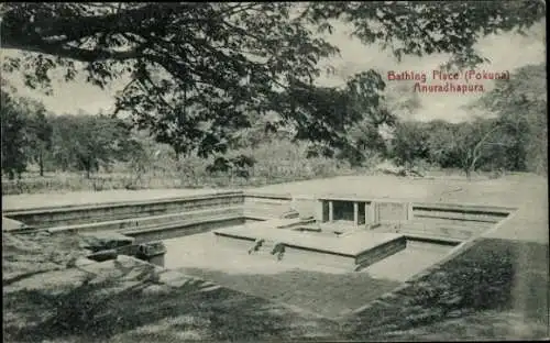 Ak Ceylon Sri Lanka, Badeplatz, Pokuna, Anuradhapura