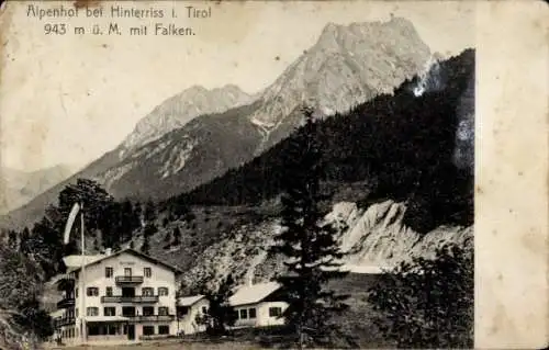 Ak Hinterriss Tirol, Alpenhof, Falken