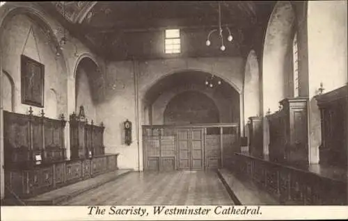 Ak City of Westminster London England, Kathedrale, Sakristei