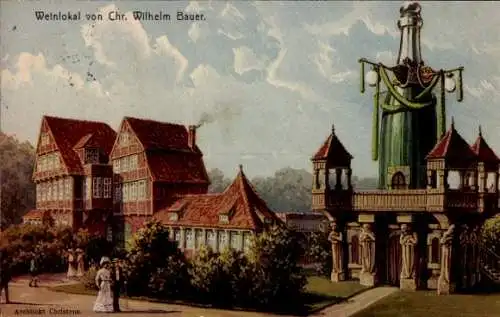 Ak Hamburg, 16. Dt. Bundesschießen 1909, Weinlokal