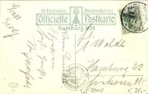 Ak Hamburg, 16. Dt. Bundesschießen 1909, Weinlokal