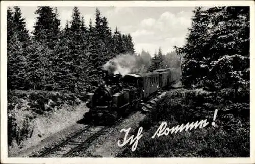 Ak Deutsche Eisenbahn, Dampflokomotive, Ich komme