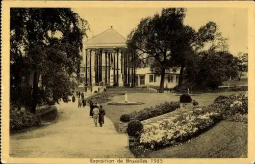 Ak Brüssel, Weltausstellung 1935, Parkpartie