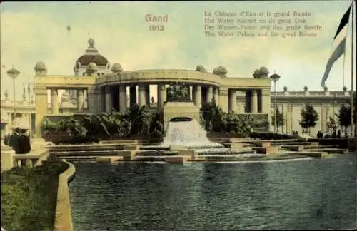 Ak Gent Ostflandern, Weltausstellung 1913, Der Wasser Palast, Chateu d'Eau