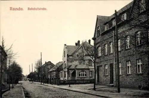 Ak Ruszów Rauscha in der Oberlausitz Węgliniec Niederschlesien, Bahnhofstraße