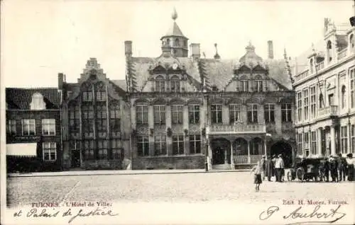 Ak Furnes Veurne Westflandern, Rathaus