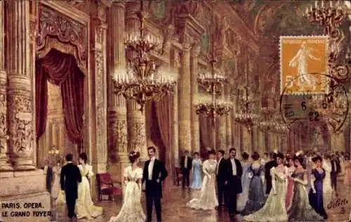 Künstler Ak Paris IX Opera, Oper, Le Grand Foyer