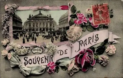 Passepartout Ak Paris XI, Oper, Rosen