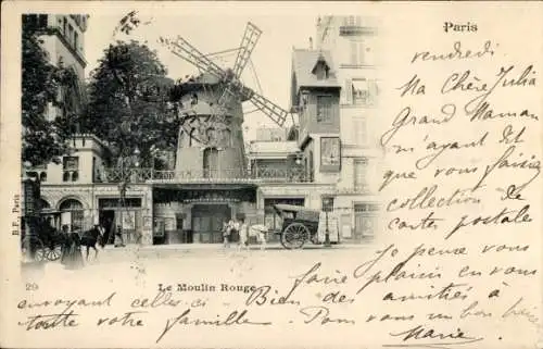 Ak Paris 18. Jahrhundert Montmartre, Moulin Rouge