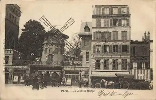Ak Paris XVIII. Bezirk Buttes-Montmartre, Le Moulin Rouge