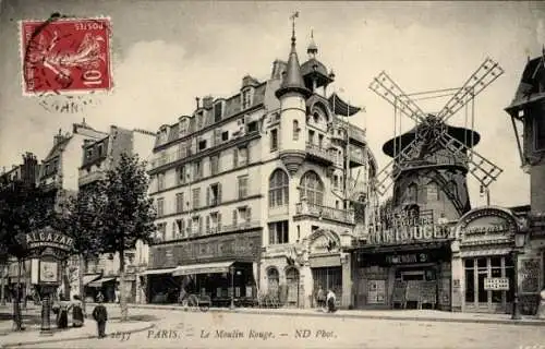 Ak Paris XVIII. Bezirk Buttes-Montmartre, Le Moulin Rouge