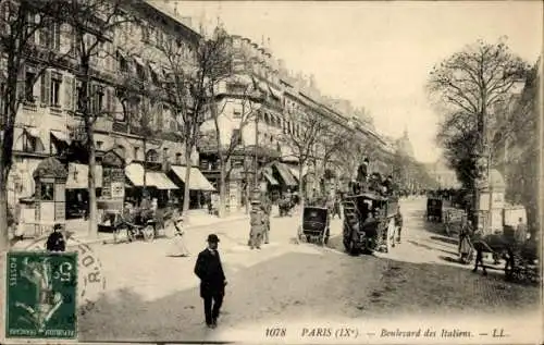Ak Paris IX, Boulevard des Italians