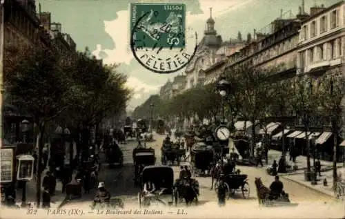 Ak Paris IX, Boulevard des Italians
