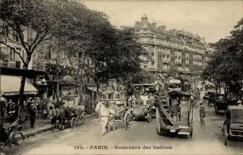 Ak Paris IX, Boulevard des Italians, Verkehr