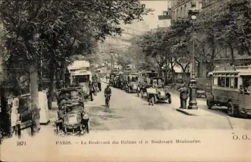 Ak Paris IX, Boulevard des Italians und Boulevard Montmartre