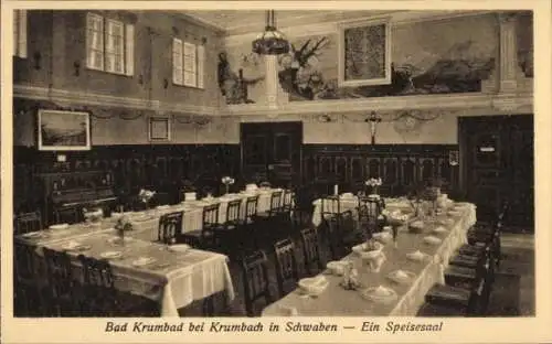 Ak Krumbach in Schwaben, Krumbad, Speisesaal