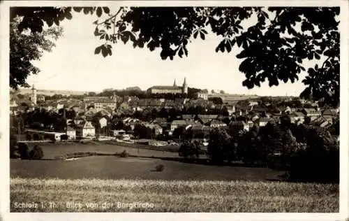 Ak Schleiz im Vogtland Thüringen, Totalansicht, Blick von der Bergkirche