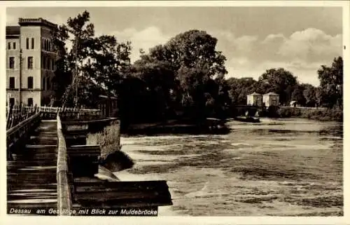 Ak Dessau in Sachsen Anhalt, Am Gesänge, Muldebrücke