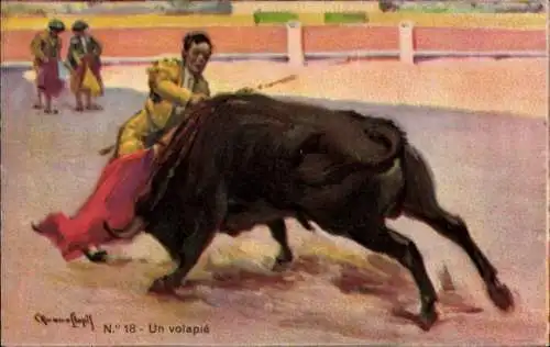 Künstler Ak Bullfight, A volapie