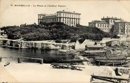 Ak Marseille Bouches du Rhône, Le Pharo und das Pasteur-Institut