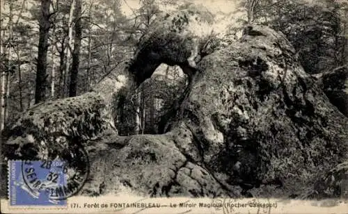 Ak Forêt de Caruelle Fontainebleau Val d´Oise, Miroir Magique