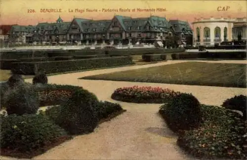 Ak Deauville Calvados, Plage fleurie, Normandie Hotel
