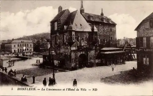 Ak Honfleur Calvados, Lieutenance, Hotel de Ville